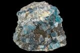 Blue Cubic Fluorite on Quartz - China #120297-1